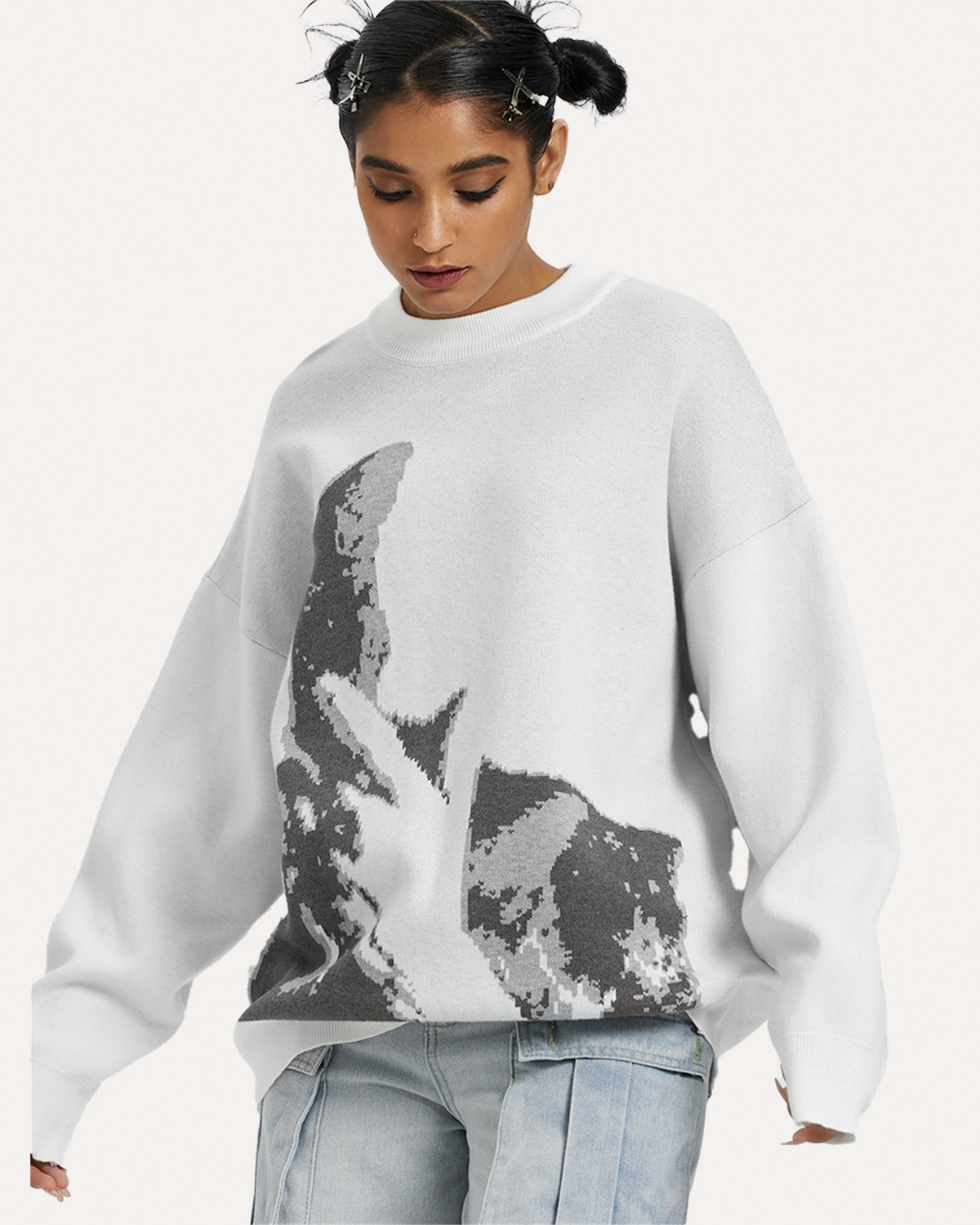 HIDDEN FACE KNIT SWEATER